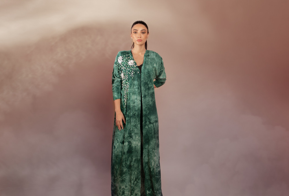 Tie Dye Green Abaya