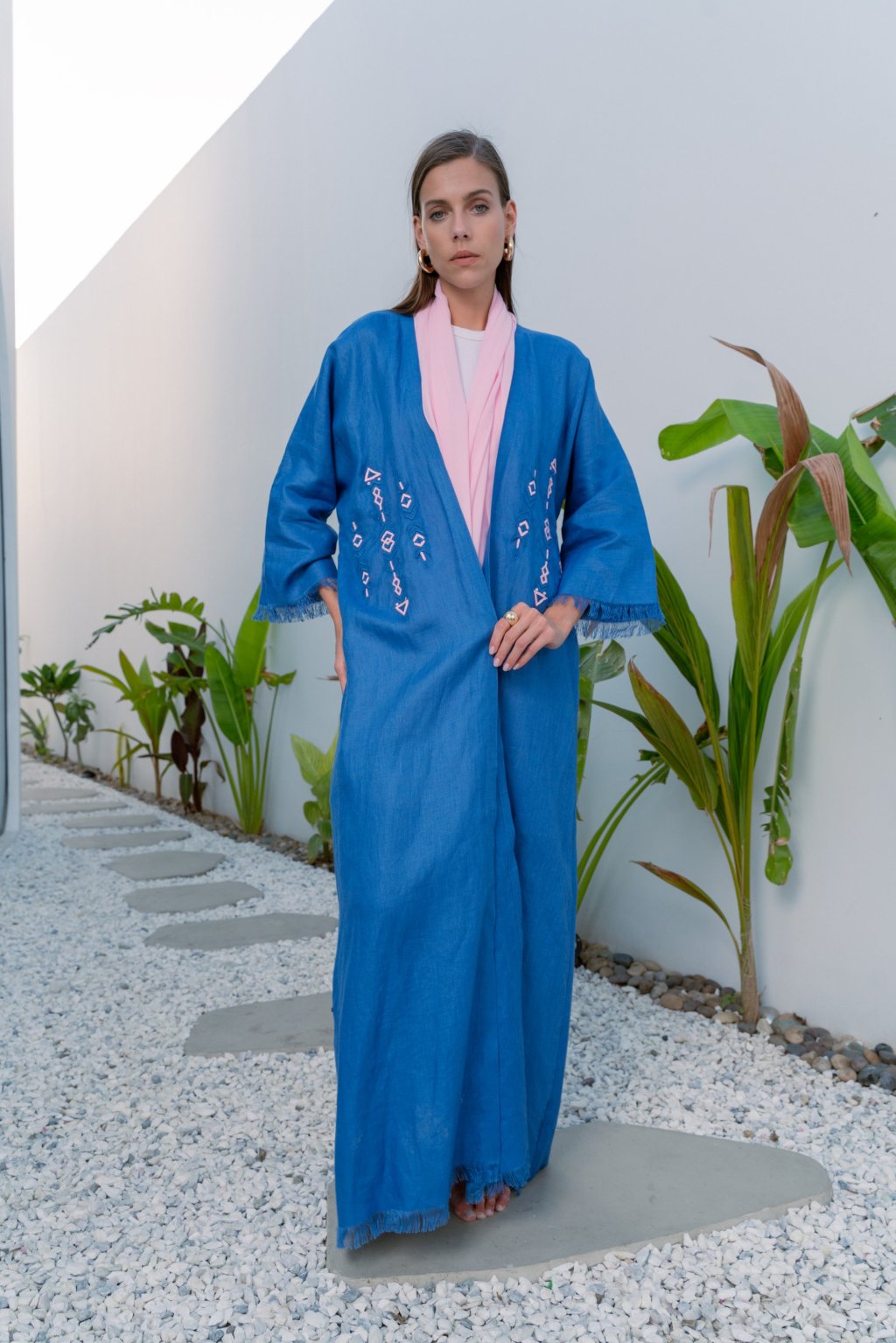Blue & Pink Abaya