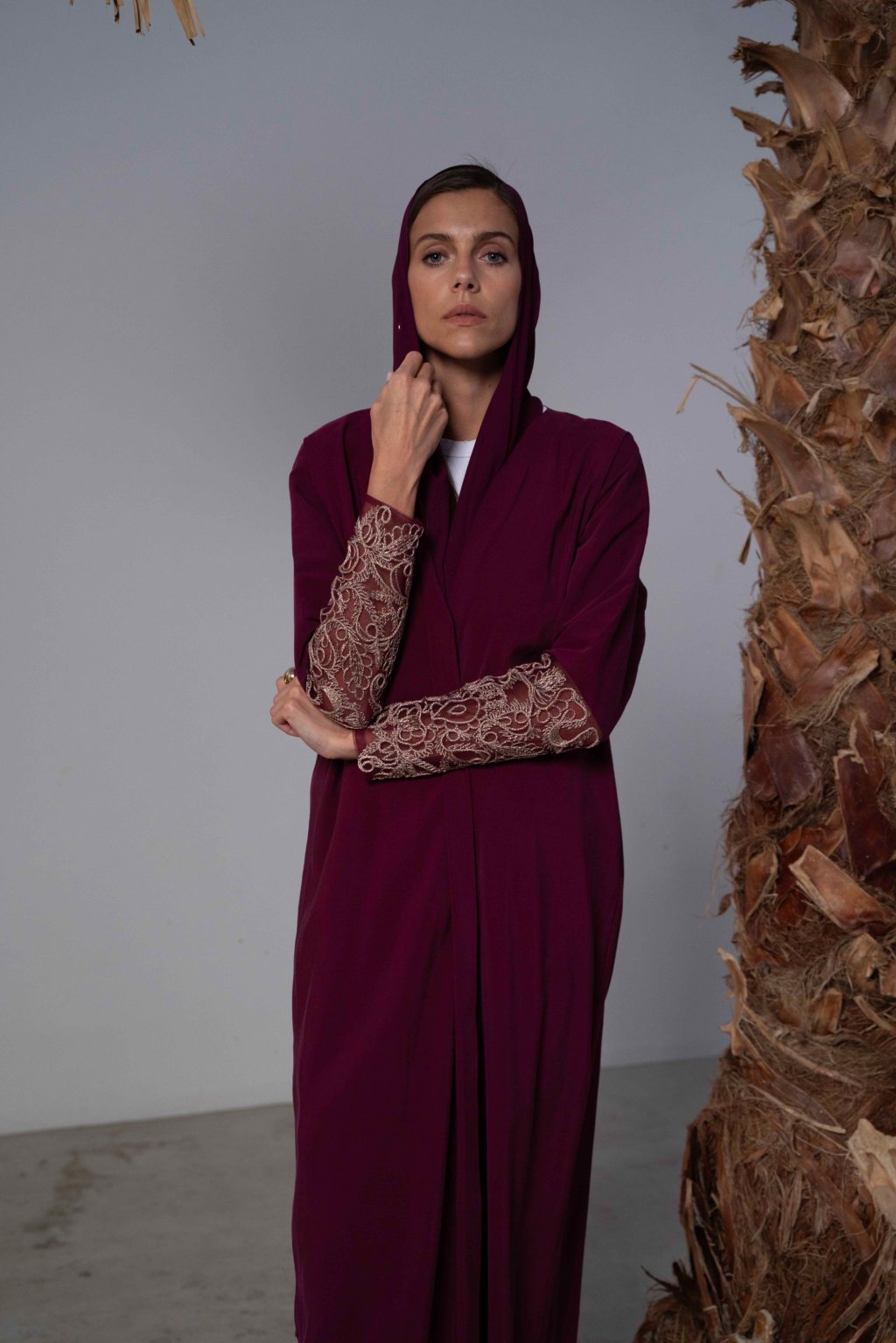 Burgundy Abaya