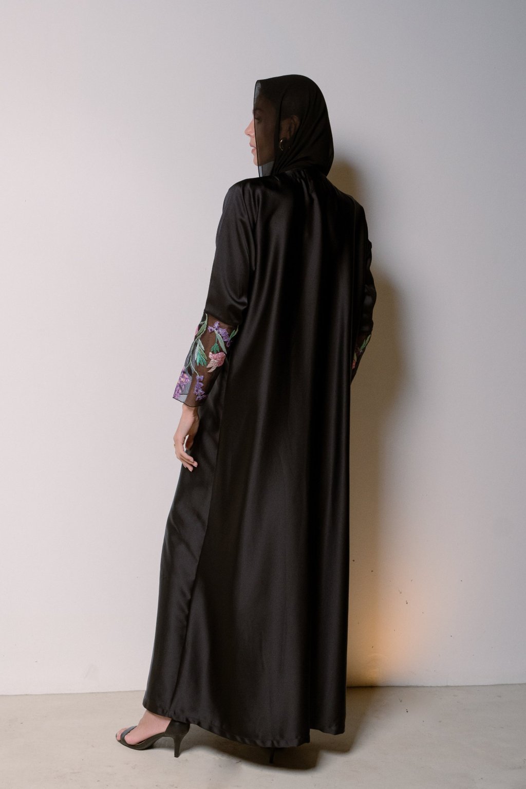 Floral Black Abaya