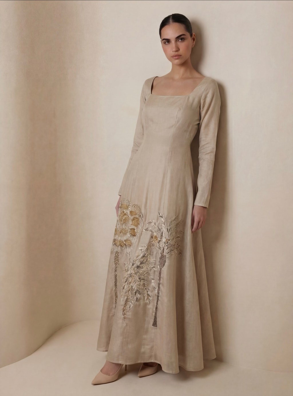 Embellished Palm Tree Kaftan