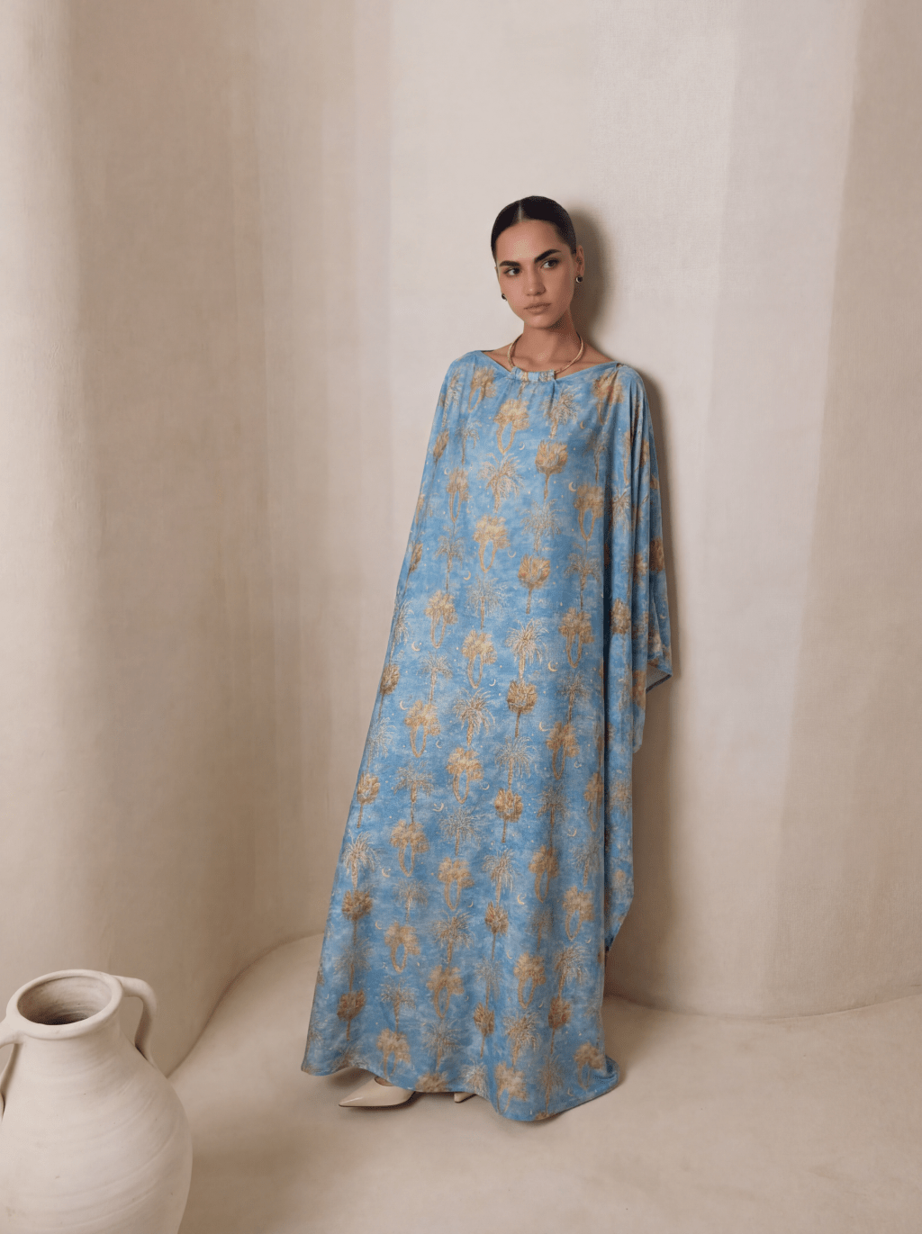 golden palm tree kaftan